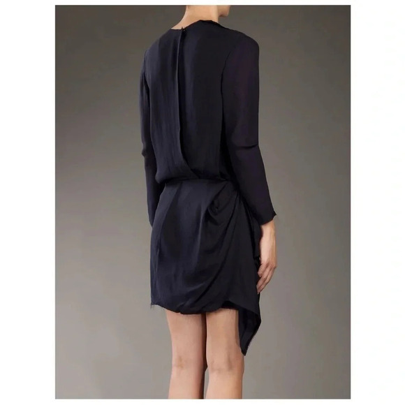 ACNE - Black Silk Darling Longsleeve Dress - Picture 5 of 17